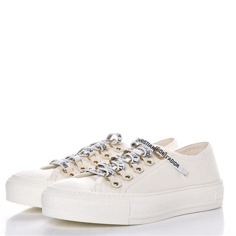 dior - walk'n'dior low-top sneaker in white canvas|dior walk'n'dior sneakers.